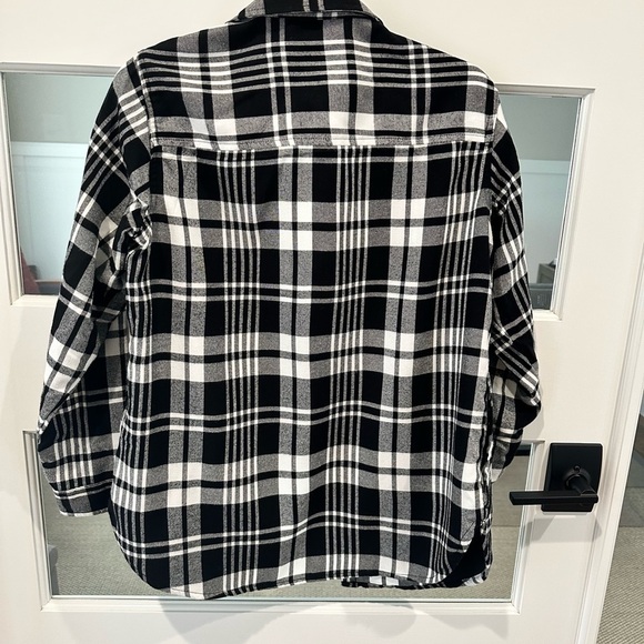 Jachs Girlfriend Flannel Button Front Shirt Size S Black and White - Picture 4 of 12